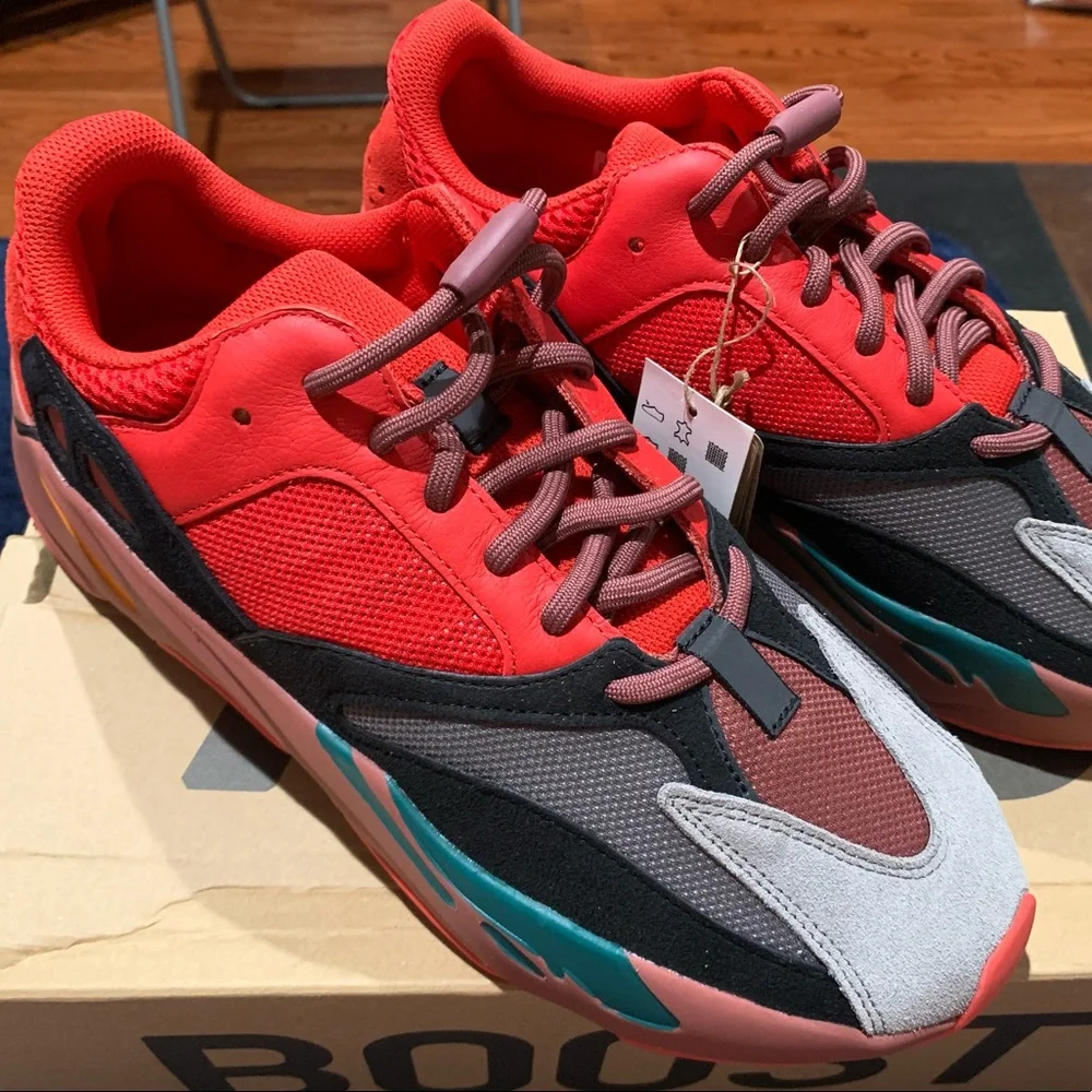 SOLD SOLD !! 2022 Adidas Yeezy Boost 700 Hi-Res Red, new with tags . Size 12. - Picture 2 of 13